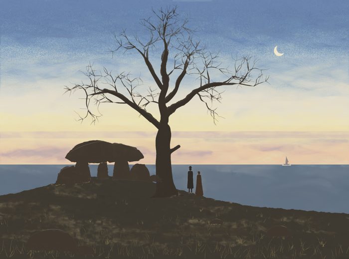 Hünengrab am Meer, Abend