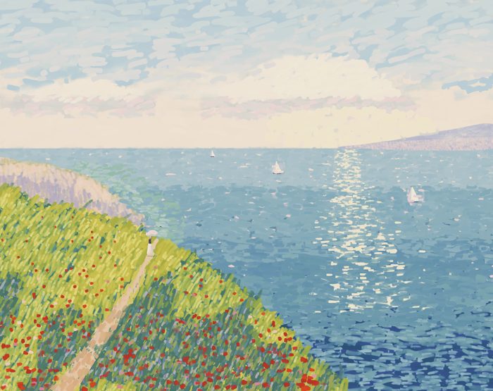 Poppies on the Cliff Path, Morning Sun